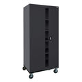 Sandusky Lee TA4R362472-09 Transport Series Mobile Storage Cabinet with Wheels, Adjustable Shelves, 230lb Capacity, 24" Depth x 36" Width x 78" Height, Black