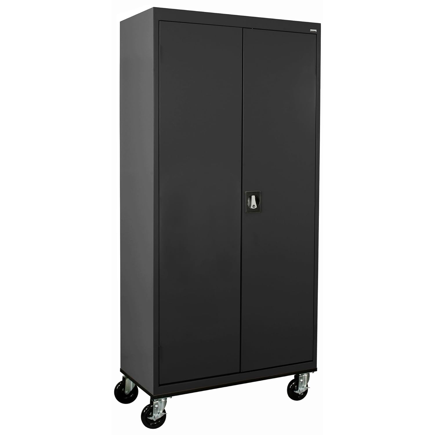 Sandusky Lee TA4R362472-09 Transport Series Mobile Storage Cabinet with Wheels, Adjustable Shelves, 230lb Capacity, 24" Depth x 36" Width x 78" Height, Black