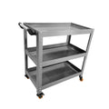 JZD Steel Rolling Tool Cart, Metal Industrial Grade Utility Cart on Wheels with One Drawer & Lockable Cabinets, for Mechanic Garage Auto Repair Shop, Black & Grey