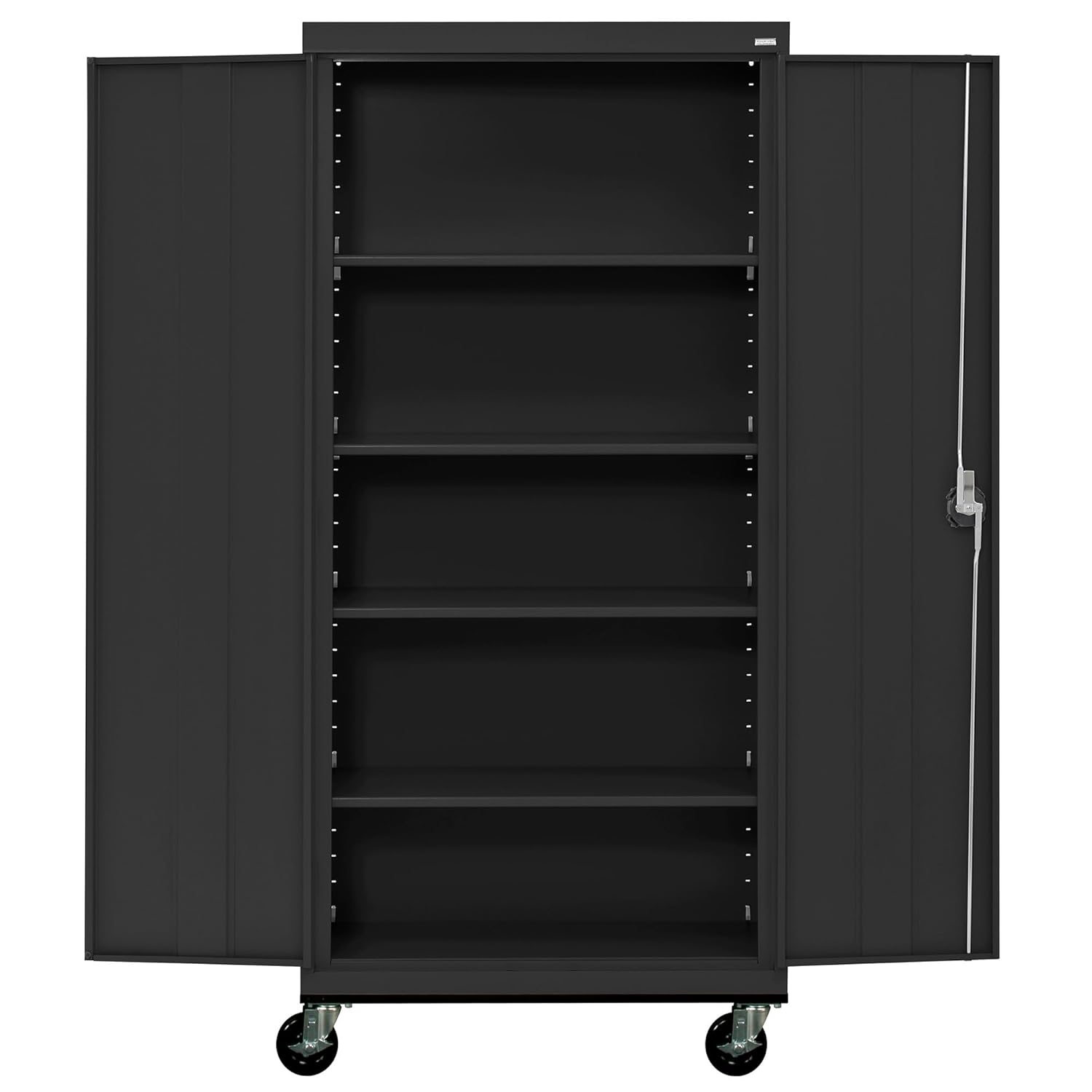 Sandusky Lee TA4R362472-09 Transport Series Mobile Storage Cabinet with Wheels, Adjustable Shelves, 230lb Capacity, 24" Depth x 36" Width x 78" Height, Black