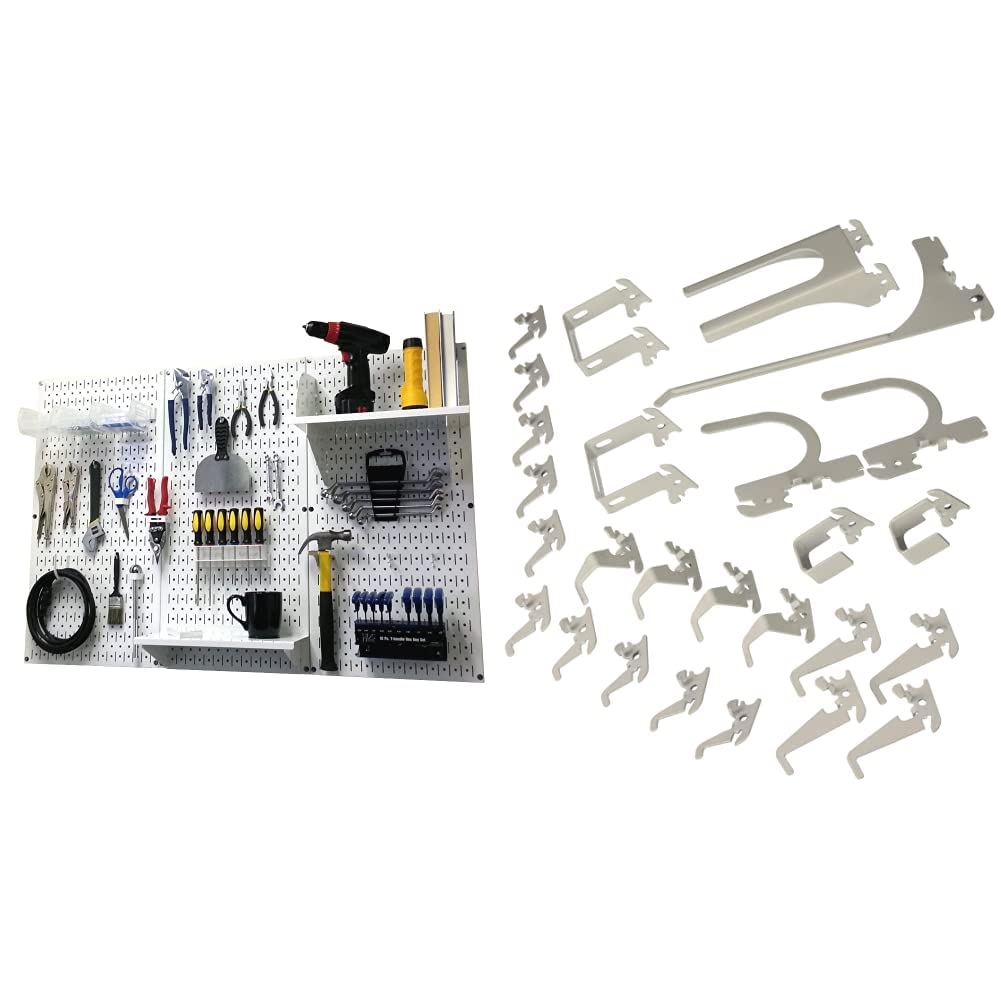 Wall Control Pegboard Organizer 4 ft. Metal Pegboard Standard Tool Storage Kit with Black Toolboard and Black Accessories