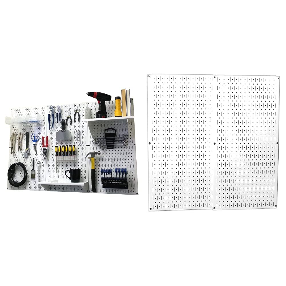 Wall Control Pegboard Organizer 4 ft. Metal Pegboard Standard Tool Storage Kit with Black Toolboard and Black Accessories