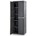 Sterilite 4 Shelf Cabinet, Heavy Duty and Easy to Assemble Plastic Storage Unit, Organize Bins in the Garage, Basement, Attic, Mudroom, Gray, 1-pack