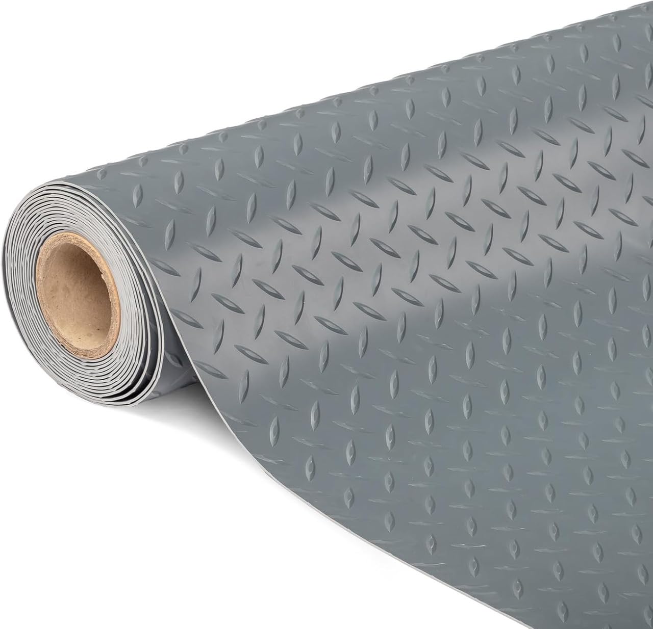 Garage Floor Mat, PVC Flooring Roll Thickened Garage Mats, Heavy Duty Parking Mat Waterproof Nonslip Floor Protector for Car, Trailer, SUV, Basement, Gym (Grey) 4FTX6FT