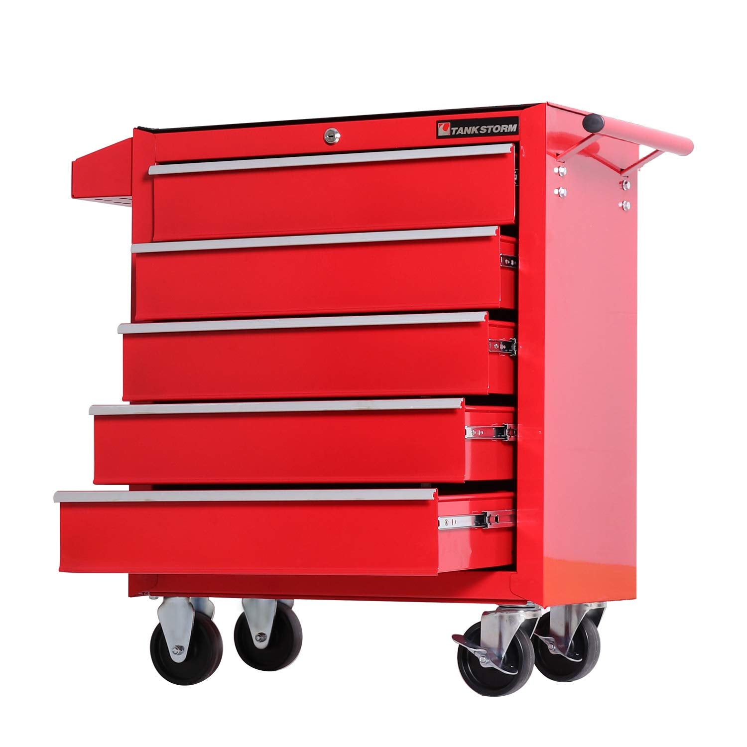 5-Drawer Rolling Tool Chest with Wheels, Heavy Duty Lockable Metal Tool Cabinet, Rolling Tool Box Organizer for Garage, Workshop, Repair Shop, Black