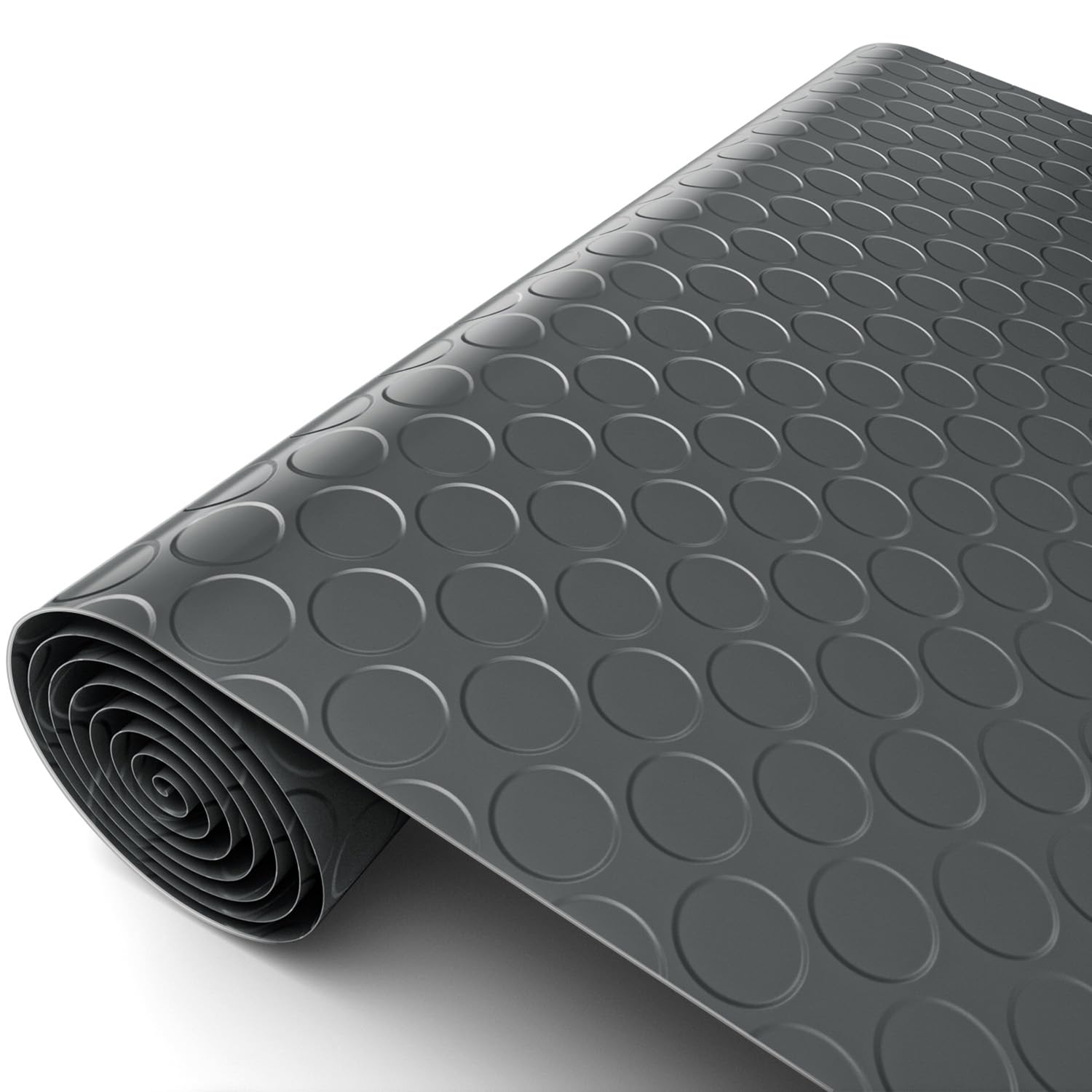 4x10FT Garage Floor Mat, Garage Floor Roll for Under Car, Golf Cart Parking Mat, Diamond Plate PVC Rubber Motorcycle Mat, Non-Slip Floor Protector for Garage Warehouse Trailer
