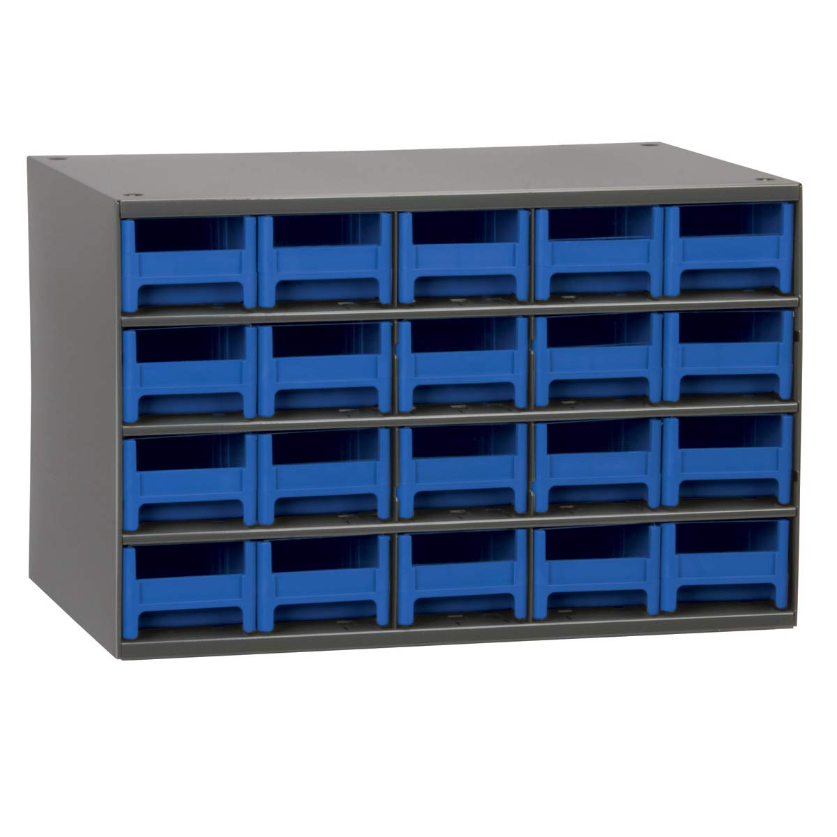 Akro-Mils Steel Garage Storage Cabinet, Small Parts Organizer Metal Cabinet for Hardware, Nails, Screws, Bolts, Nuts, and More, 17" W x 11" D x 11" H, 20-Drawer, Gray Cabinet/Gray Drawers (19320)