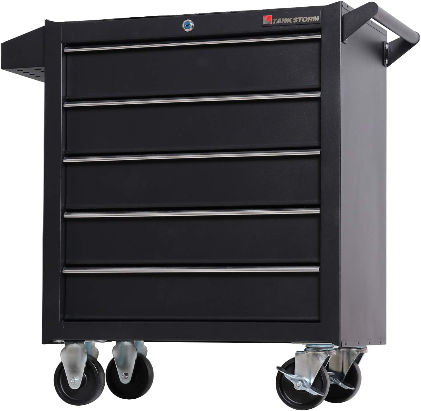 5-Drawer Rolling Tool Chest with Wheels, Heavy Duty Lockable Metal Tool Cabinet, Rolling Tool Box Organizer for Garage, Workshop, Repair Shop, Black