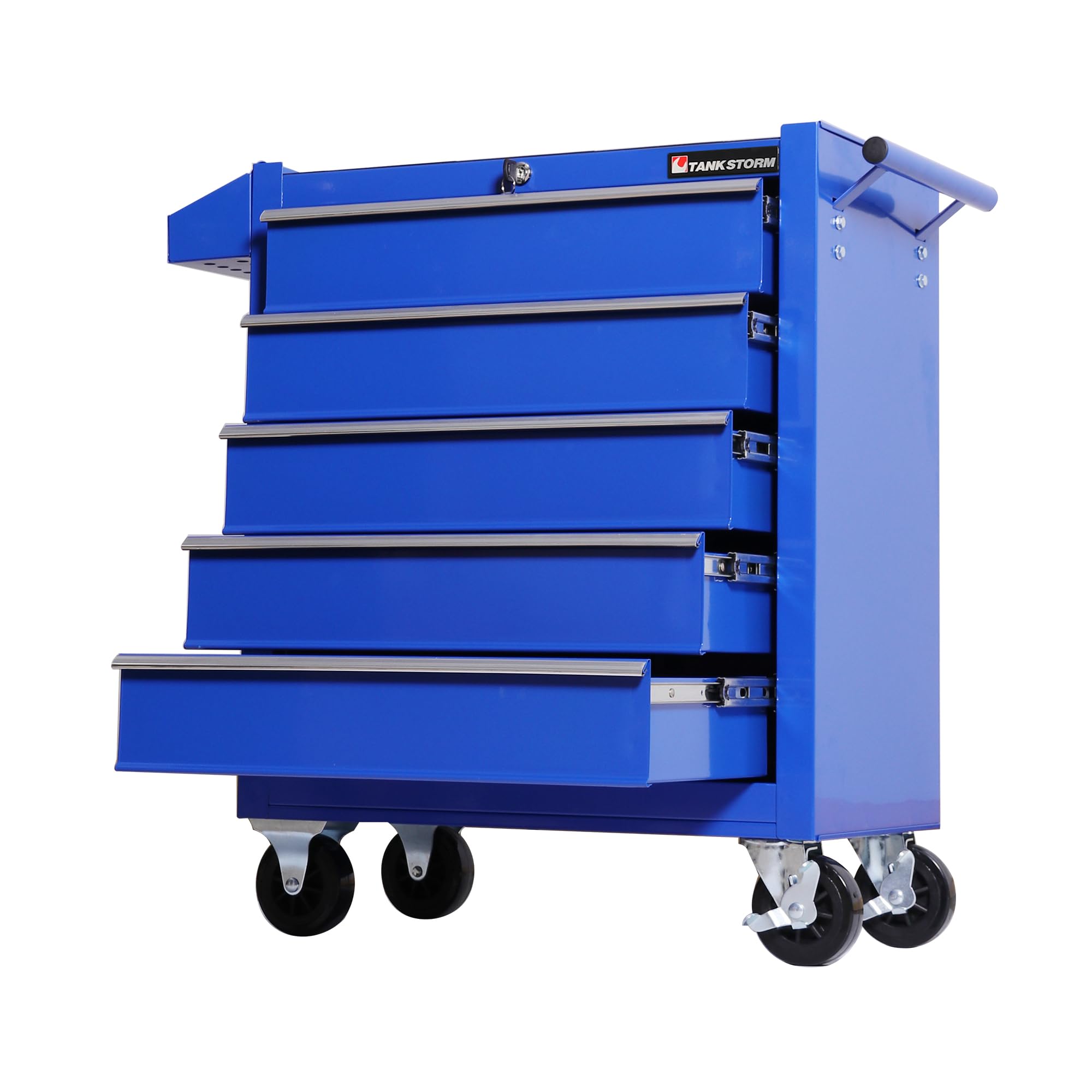 5-Drawer Rolling Tool Chest with Wheels, Heavy Duty Lockable Metal Tool Cabinet, Rolling Tool Box Organizer for Garage, Workshop, Repair Shop, Black