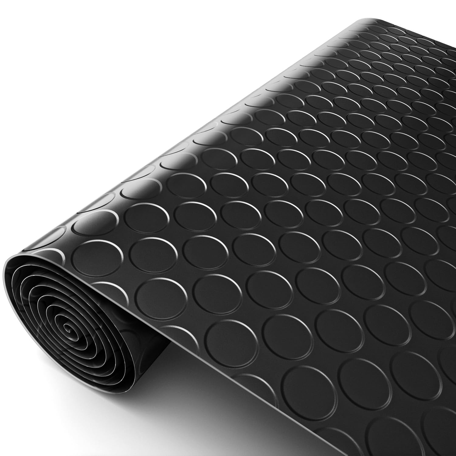 4x10FT Garage Floor Mat, Garage Floor Roll for Under Car, Golf Cart Parking Mat, Diamond Plate PVC Rubber Motorcycle Mat, Non-Slip Floor Protector for Garage Warehouse Trailer