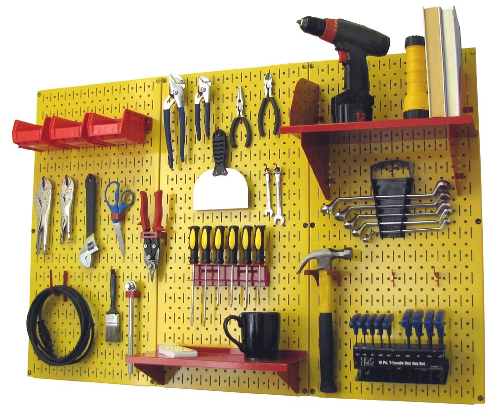 Wall Control Pegboard Organizer 4 ft. Metal Pegboard Standard Tool Storage Kit with Black Toolboard and Black Accessories
