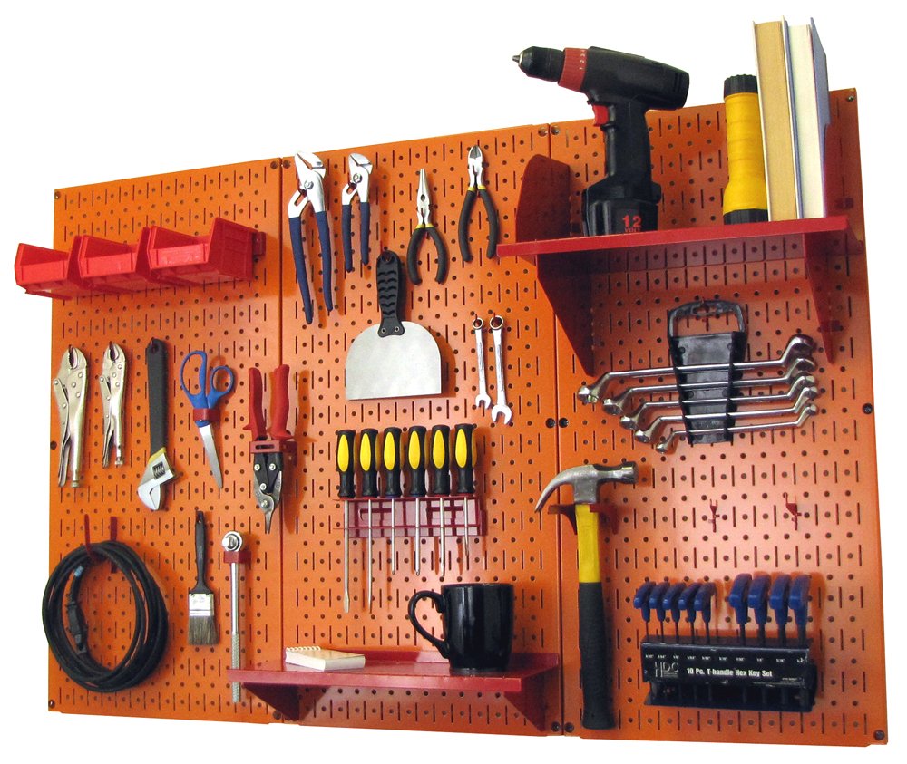 Wall Control Pegboard Organizer 4 ft. Metal Pegboard Standard Tool Storage Kit with Black Toolboard and Black Accessories