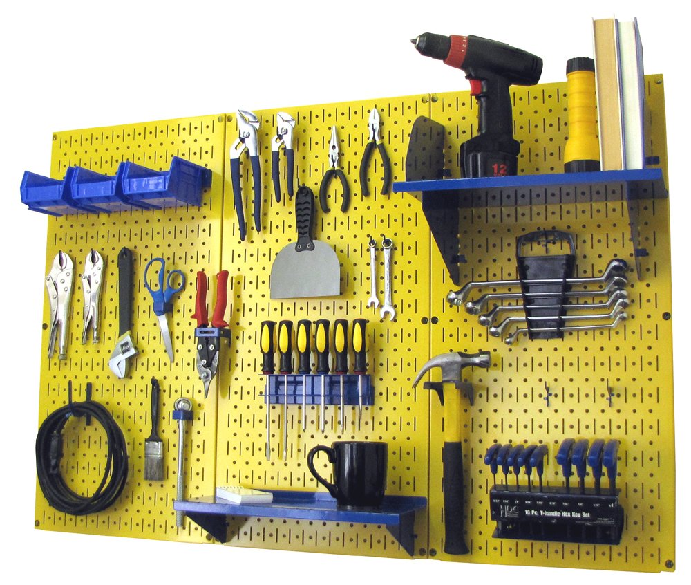 Wall Control Pegboard Organizer 4 ft. Metal Pegboard Standard Tool Storage Kit with Black Toolboard and Black Accessories
