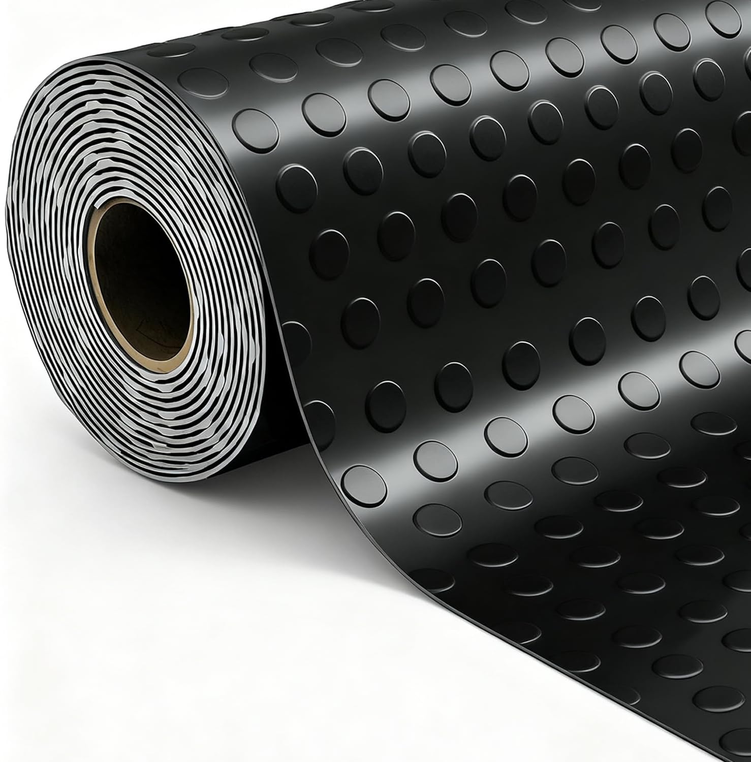 Nisorpa 16.4 x 3.3 FT Garage Floor Mat 1/8" Thick Garage Flooring Roll Heavy Duty Coin-Grip Rubber Flooring Rolls Waterproof Non-Slip Car Parking Mat Floor Protector Mat for Garage, Industry, Workshop