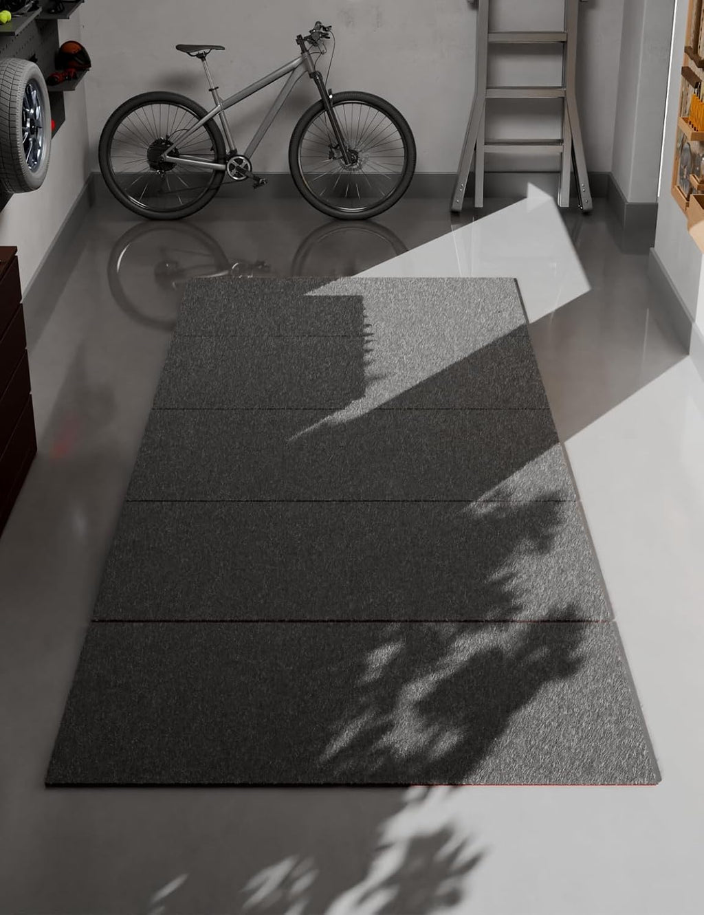 Heavy Duty Oil Spill Mat, Garage Floor Mat, 63" x 31" Waterproof Rubber Backing Oil Absorbent Pads, 1/5" Thick Reusable Under Auto Repair Mat for Garage Floor Surface Protection-Dark Gray