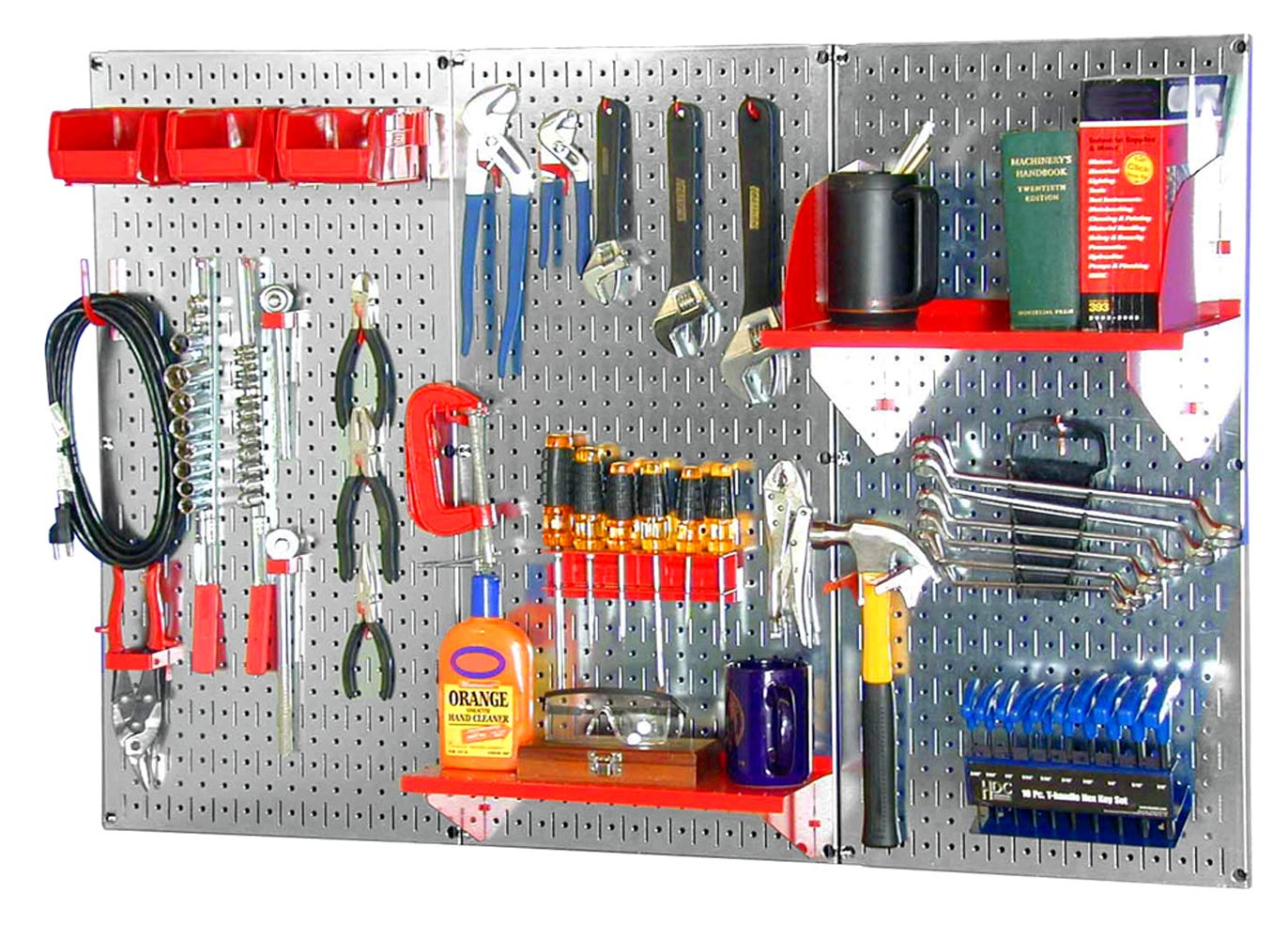 Wall Control Pegboard Organizer 4 ft. Metal Pegboard Standard Tool Storage Kit with Black Toolboard and Black Accessories