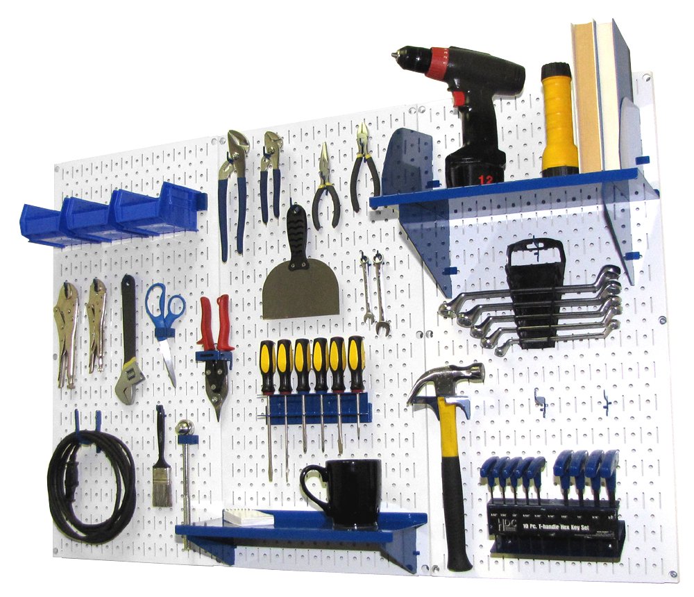 Wall Control Pegboard Organizer 4 ft. Metal Pegboard Standard Tool Storage Kit with Black Toolboard and Black Accessories