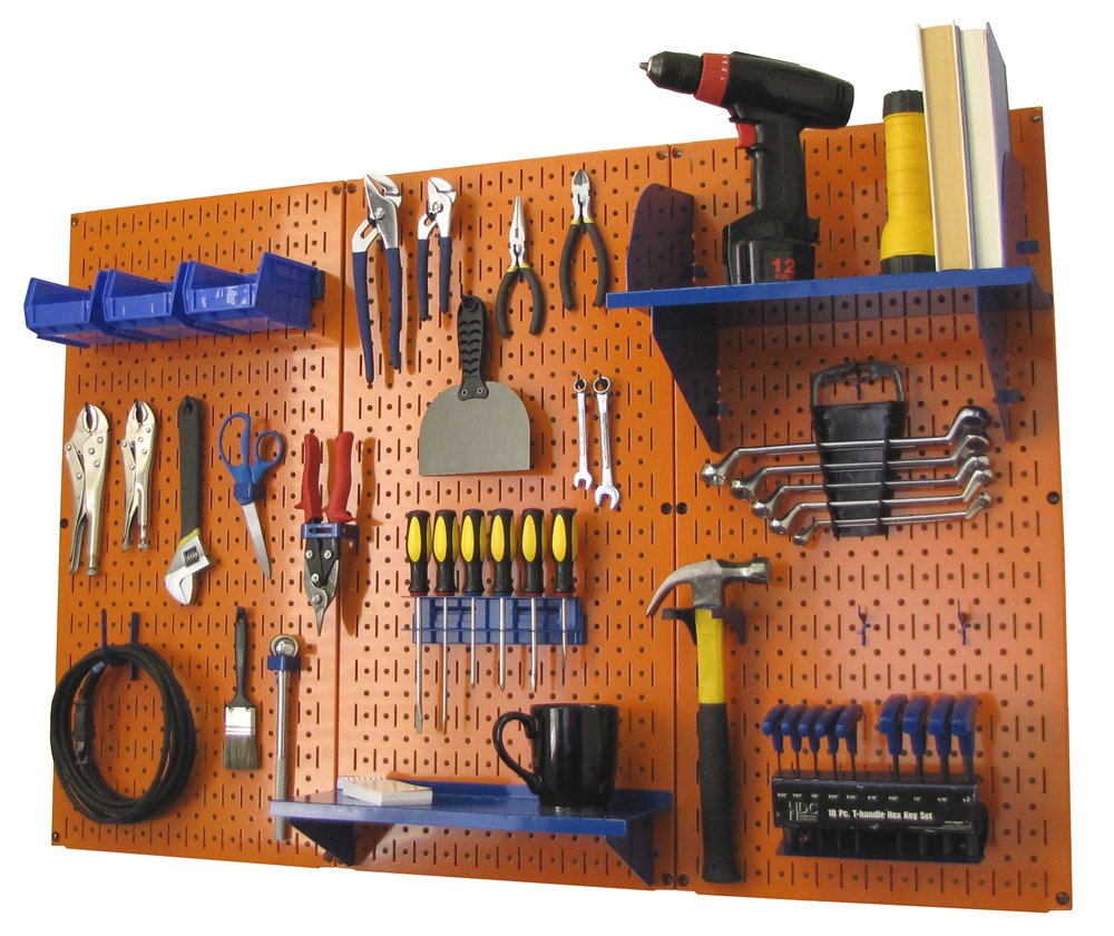 Wall Control Pegboard Organizer 4 ft. Metal Pegboard Standard Tool Storage Kit with Black Toolboard and Black Accessories