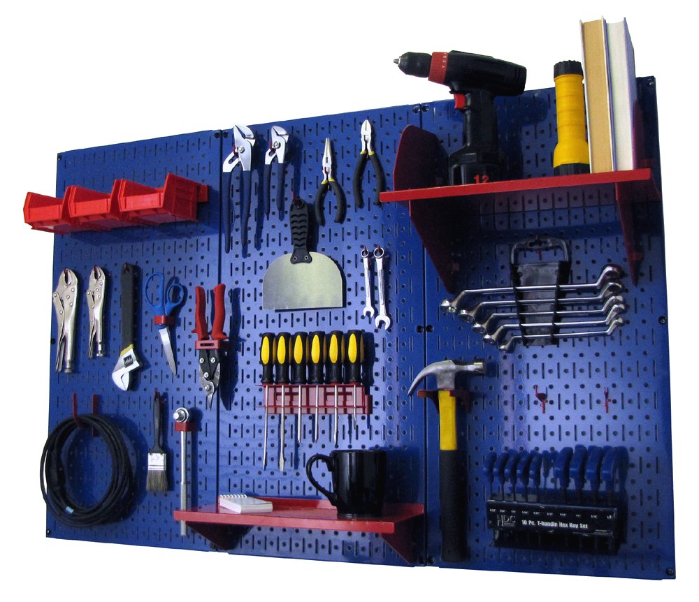 Wall Control Pegboard Organizer 4 ft. Metal Pegboard Standard Tool Storage Kit with Black Toolboard and Black Accessories