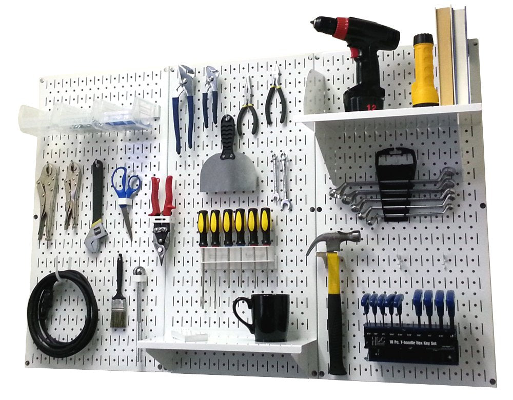 Wall Control Pegboard Organizer 4 ft. Metal Pegboard Standard Tool Storage Kit with Black Toolboard and Black Accessories