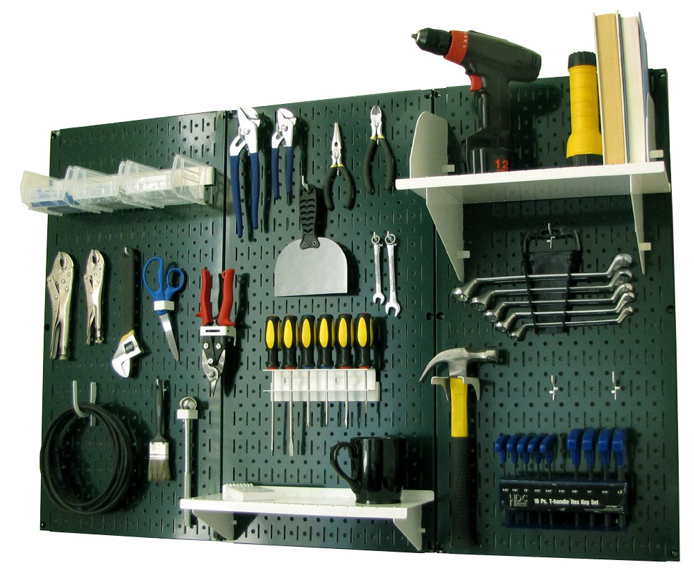 Wall Control Pegboard Organizer 4 ft. Metal Pegboard Standard Tool Storage Kit with Black Toolboard and Black Accessories
