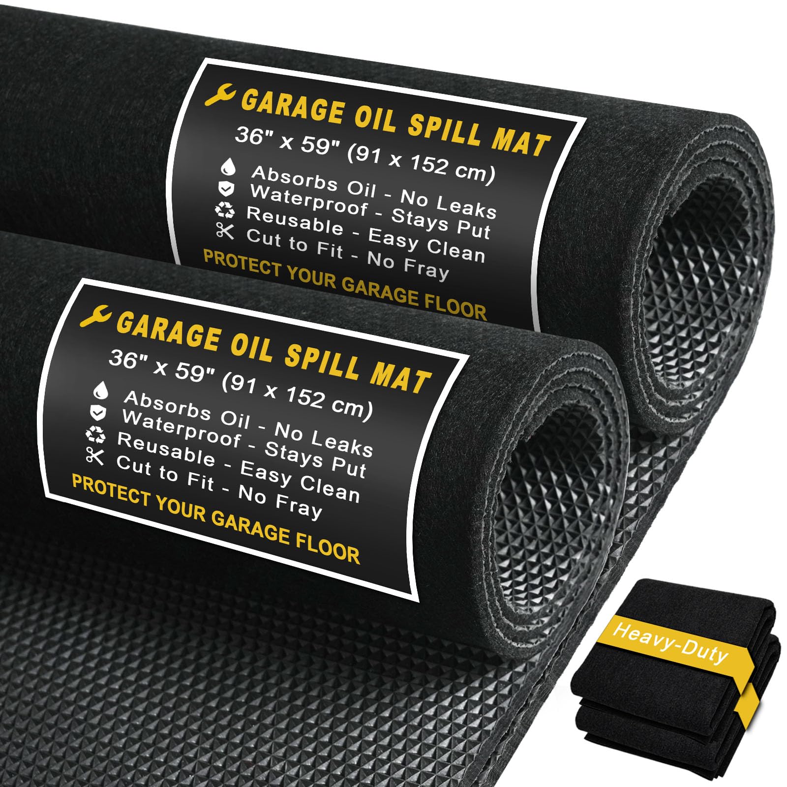 Heavy-Duty Garage Floor Mat 17' x 7'4" - Waterproof Garage Flooring for Cars & SUVs, Durable Garage Mats for Floor, Oil Spill Resistant Garage Pad, Under Car Mat, Garage Rug for Floor, Oil Change Mats
