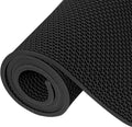 Commercial PVC Drainage Floor Mat Heavy Duty Non Slip Floor Matting with Drain Holes Wet Area Water Drain Flooring Mat for Bathroom Garage Swimming Pool Backyard Kitchen (Black, 3FTX16.4FT)