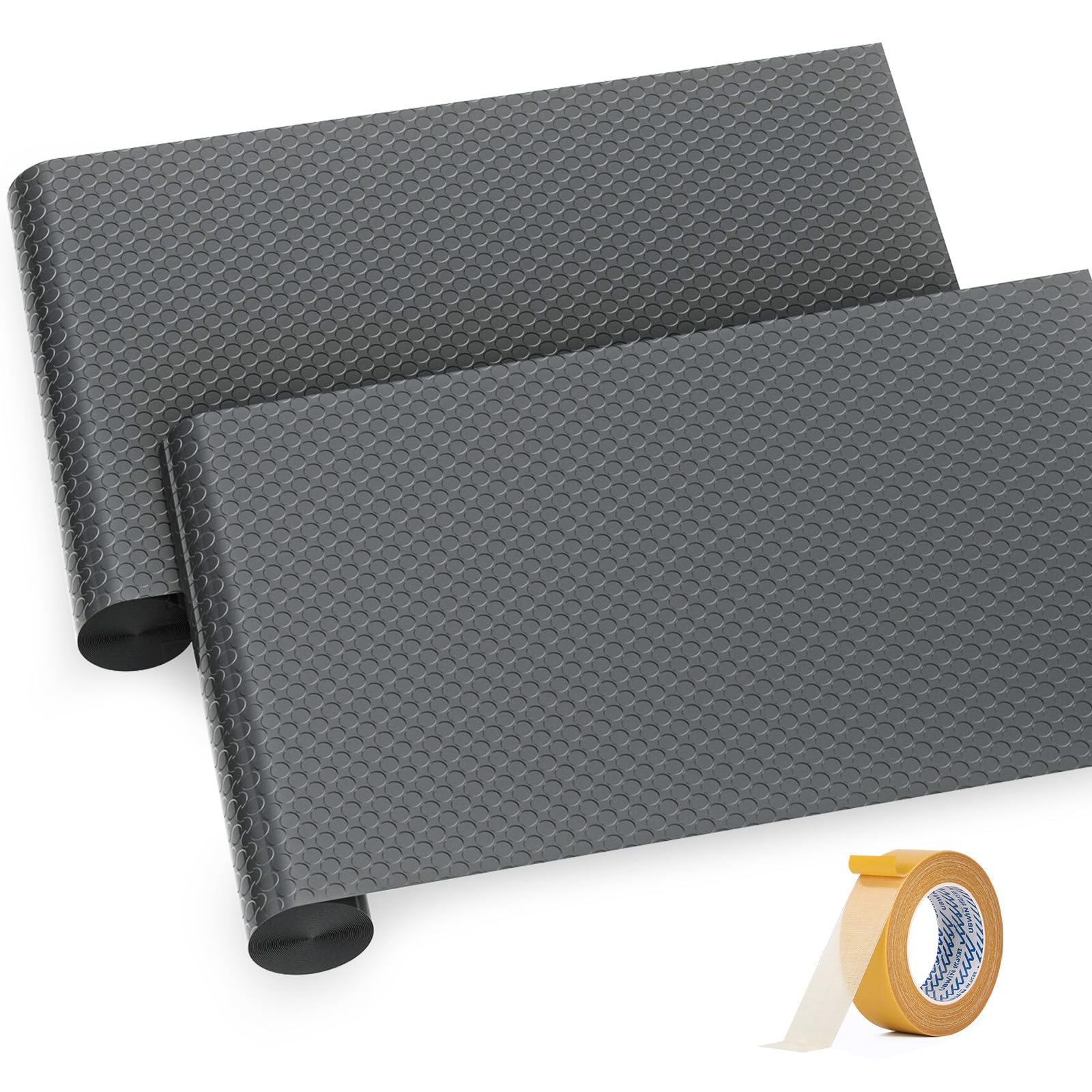 4x10FT Garage Floor Mat, Garage Floor Roll for Under Car, Golf Cart Parking Mat, Diamond Plate PVC Rubber Motorcycle Mat, Non-Slip Floor Protector for Garage Warehouse Trailer
