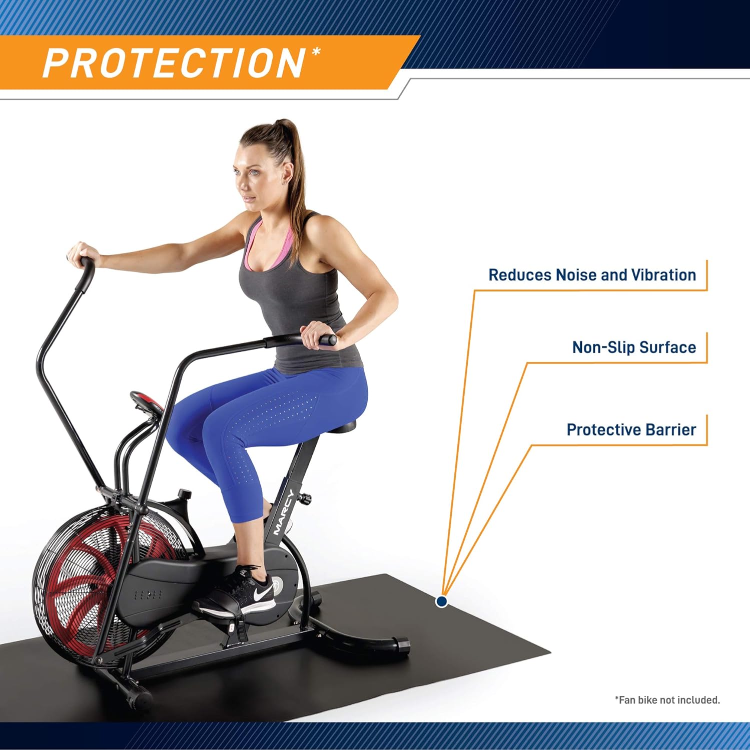 Marcy Fitness Equipment Mat and Floor Protector Compatible for Treadmills, Elliptical, Exercise Bikes, Stationary Cycles and Accessories