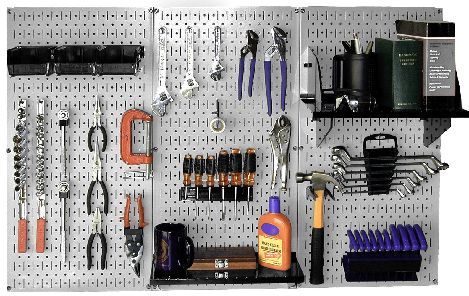 Wall Control Pegboard Organizer 4 ft. Metal Pegboard Standard Tool Storage Kit with Black Toolboard and Black Accessories