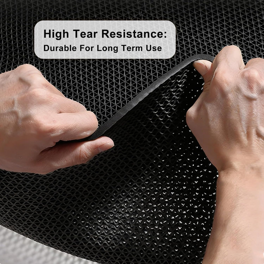 Commercial PVC Drainage Floor Mat Heavy Duty Non Slip Floor Matting with Drain Holes Wet Area Water Drain Flooring Mat for Bathroom Garage Swimming Pool Backyard Kitchen (Black, 3FTX16.4FT)