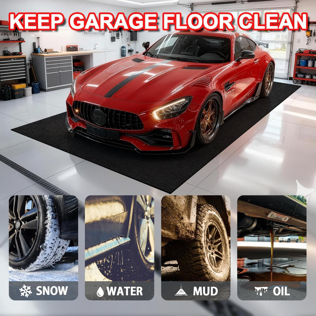 Heavy-Duty Garage Floor Mat 17' x 7'4" - Waterproof Garage Flooring for Cars & SUVs, Durable Garage Mats for Floor, Oil Spill Resistant Garage Pad, Under Car Mat, Garage Rug for Floor, Oil Change Mats