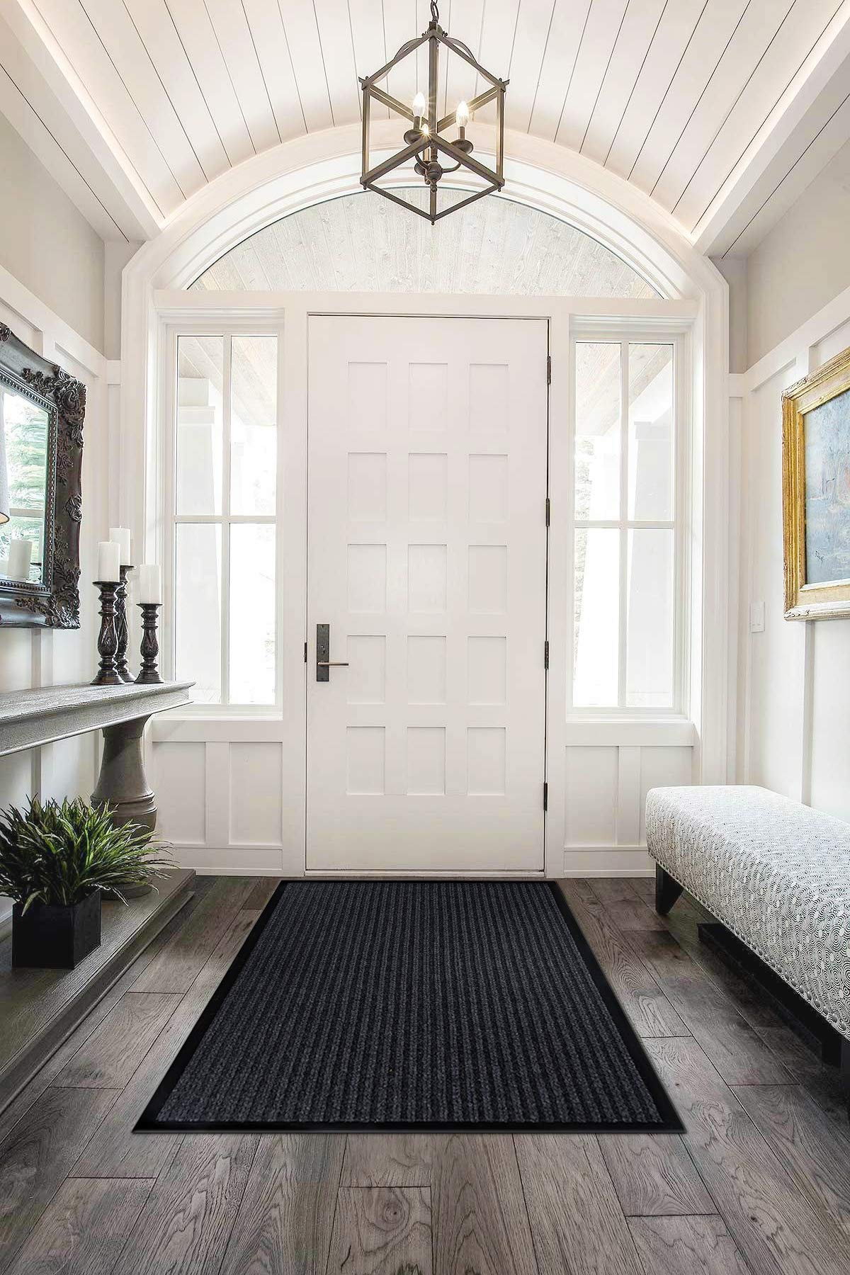 LuxUrux® Durable Rubber 3'x5' Commercial Door Mat - Heavy Duty, Indoor/Outdoor, Easy Clean, Waterproof, Patio, Garage - Commercial Floor Mat for Entry (3 x 5 Feet)