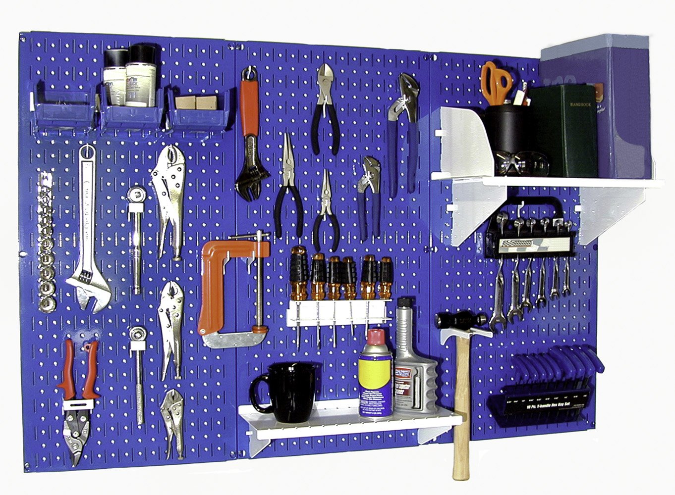 Wall Control Pegboard Organizer 4 ft. Metal Pegboard Standard Tool Storage Kit with Black Toolboard and Black Accessories