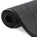 3 x 10 FT Commercial Runner Rug, Floor Mat Area Rugs with Non-Slip PVC Backing Indoor Outdoor Hallway Carpet Runner for Kitchen Balconies Living Room Dining Room Decks Patio - Gray
