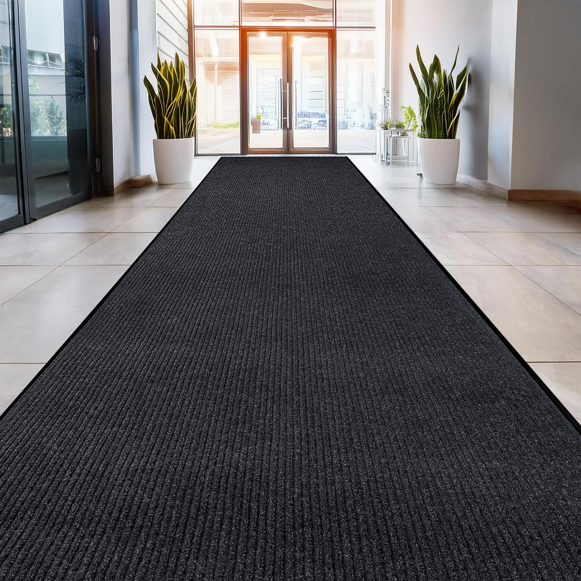 LuxUrux® Durable Rubber 3'x5' Commercial Door Mat - Heavy Duty, Indoor/Outdoor, Easy Clean, Waterproof, Patio, Garage - Commercial Floor Mat for Entry (3 x 5 Feet)