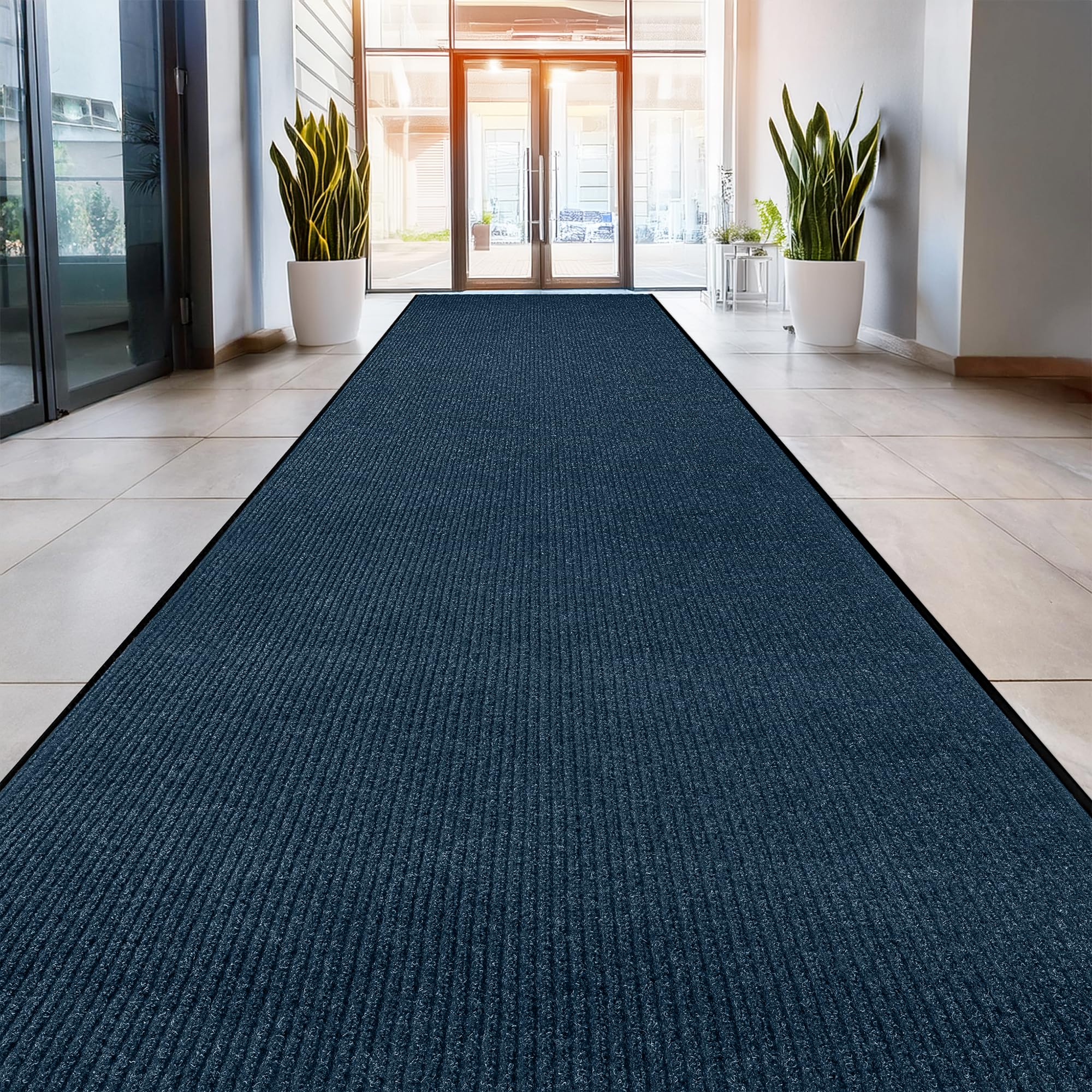 LuxUrux® Durable Rubber 3'x5' Commercial Door Mat - Heavy Duty, Indoor/Outdoor, Easy Clean, Waterproof, Patio, Garage - Commercial Floor Mat for Entry (3 x 5 Feet)