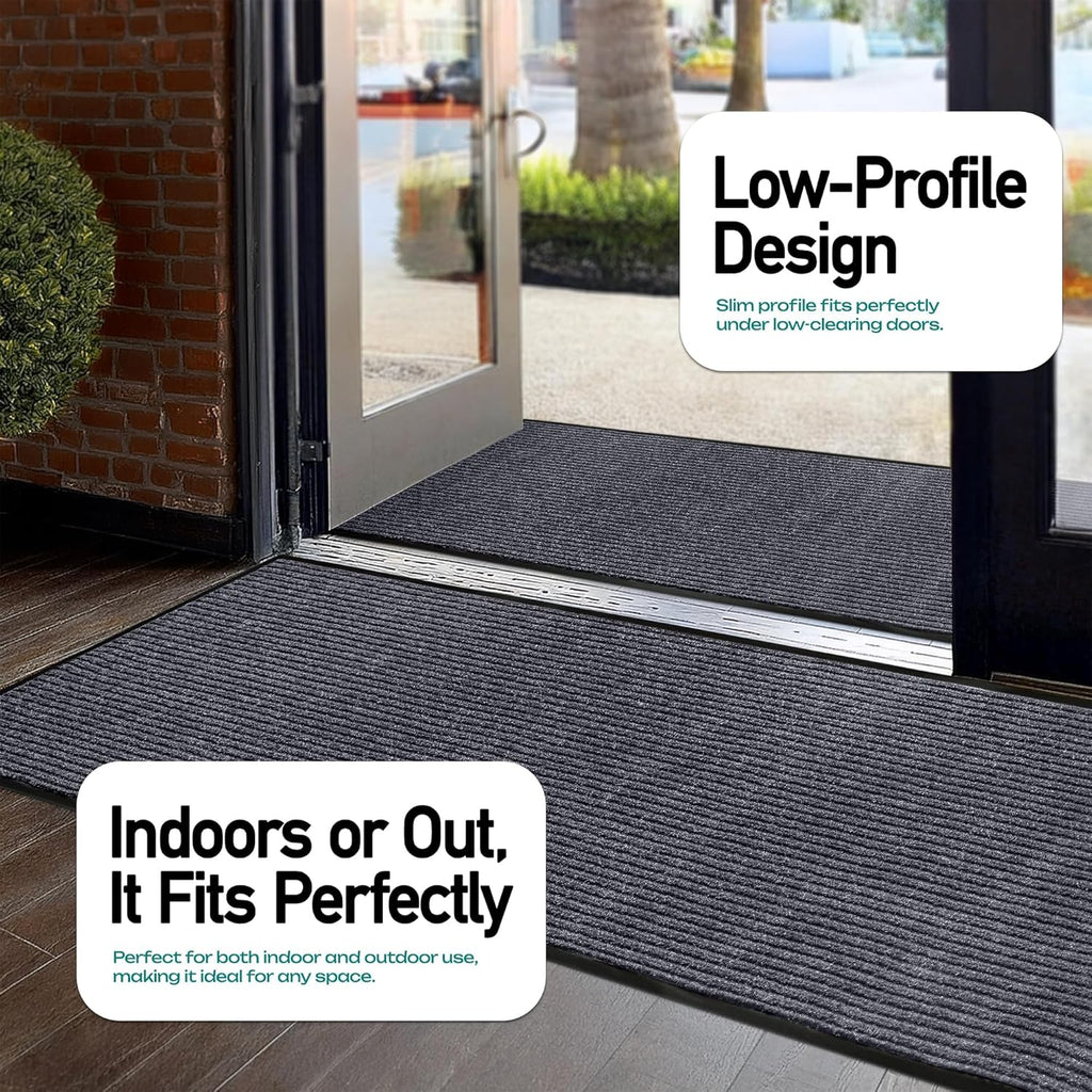 LuxUrux® Durable Rubber 3'x5' Commercial Door Mat - Heavy Duty, Indoor/Outdoor, Easy Clean, Waterproof, Patio, Garage - Commercial Floor Mat for Entry (3 x 5 Feet)