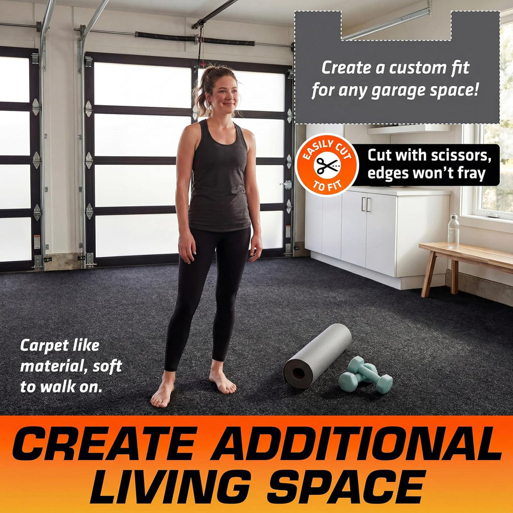Armor All Garage Floor Mat (17' x 7'4"), Waterproof Garage Flooring, Absorbent, Premium Oil Spill Resistant Garage Pad, Durable, Protects Surfaces (Includes Double Sided Tape) (USA Made)