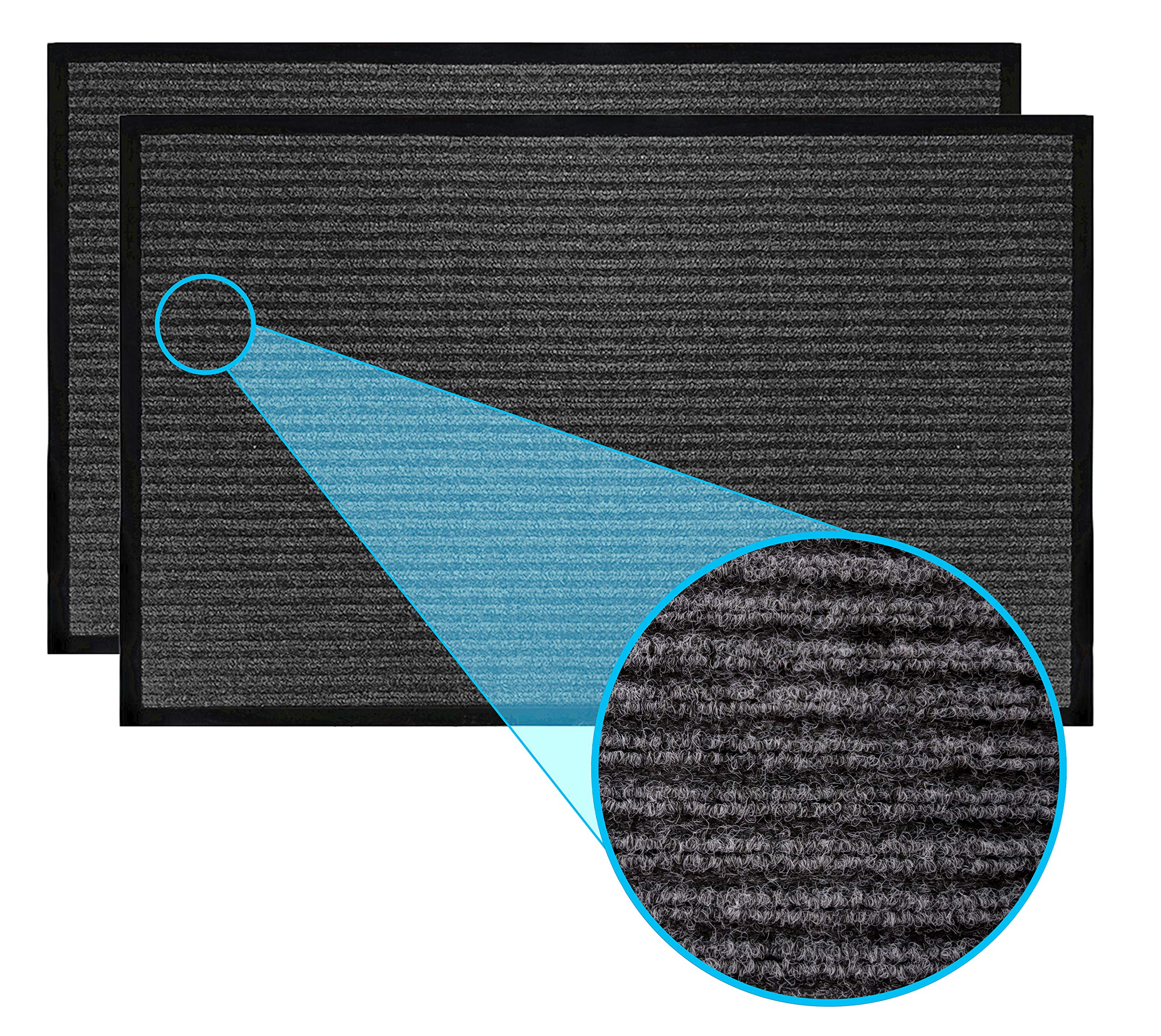 LuxUrux® Durable Rubber 3'x5' Commercial Door Mat - Heavy Duty, Indoor/Outdoor, Easy Clean, Waterproof, Patio, Garage - Commercial Floor Mat for Entry (3 x 5 Feet)