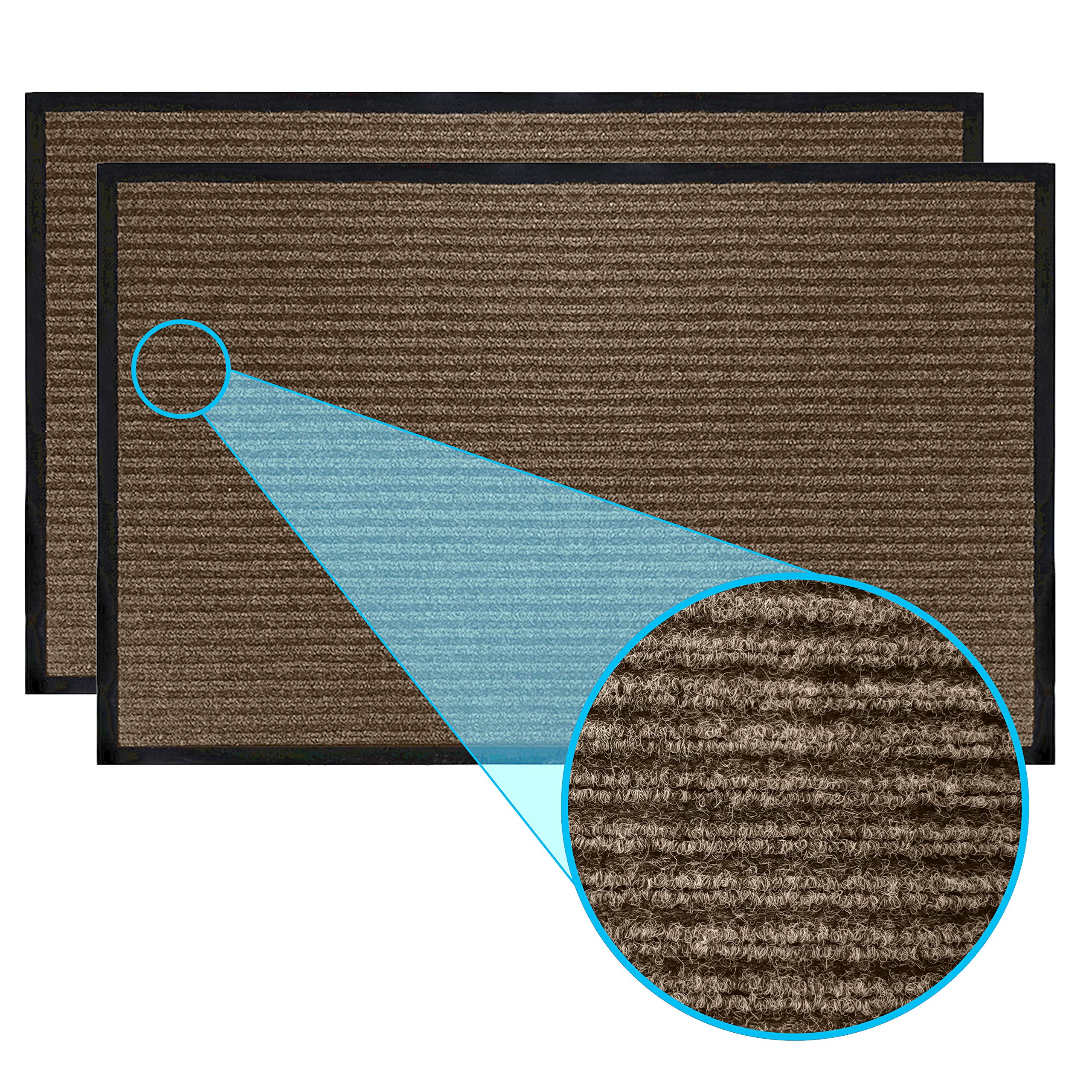 LuxUrux® Durable Rubber 3'x5' Commercial Door Mat - Heavy Duty, Indoor/Outdoor, Easy Clean, Waterproof, Patio, Garage - Commercial Floor Mat for Entry (3 x 5 Feet)