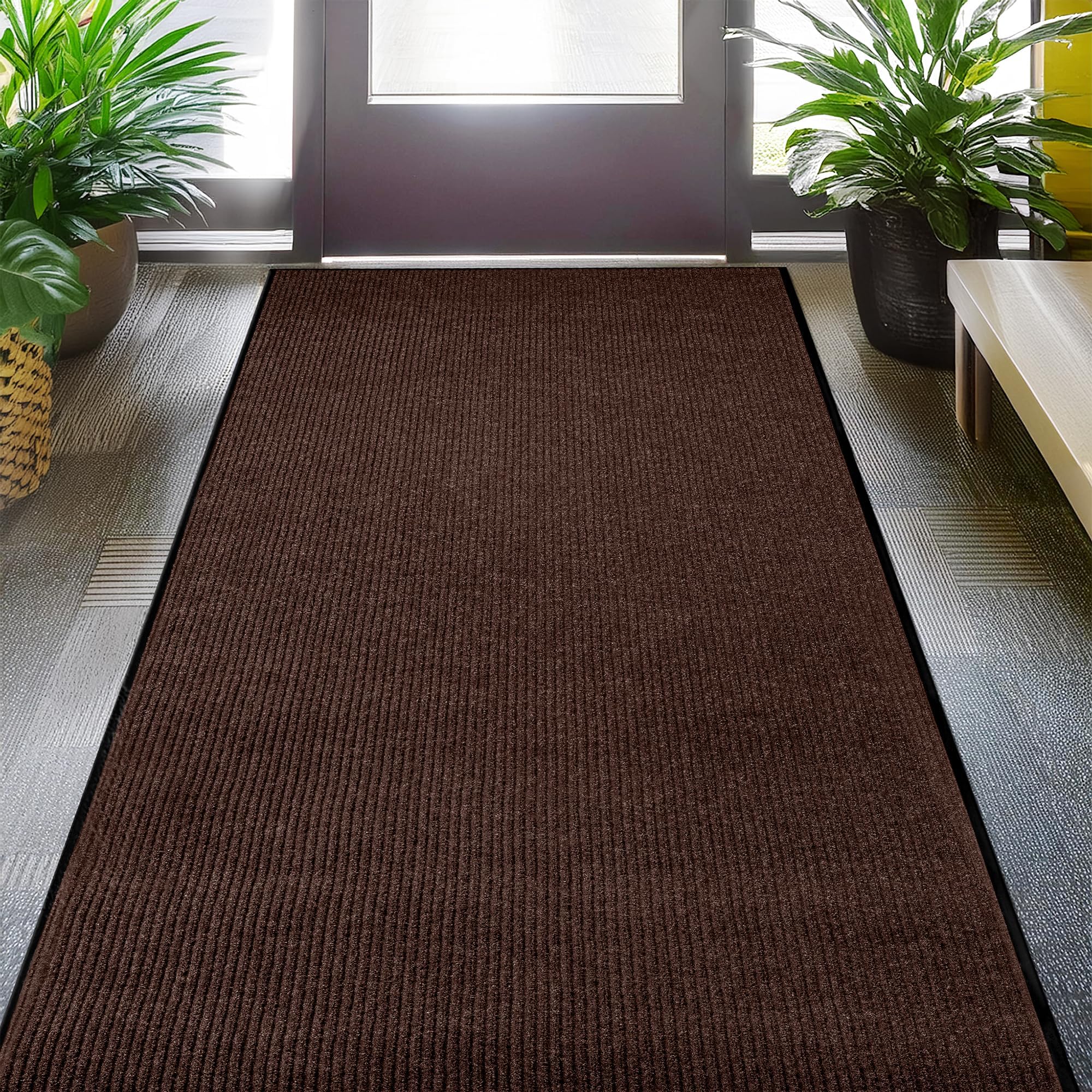 LuxUrux® Durable Rubber 3'x5' Commercial Door Mat - Heavy Duty, Indoor/Outdoor, Easy Clean, Waterproof, Patio, Garage - Commercial Floor Mat for Entry (3 x 5 Feet)